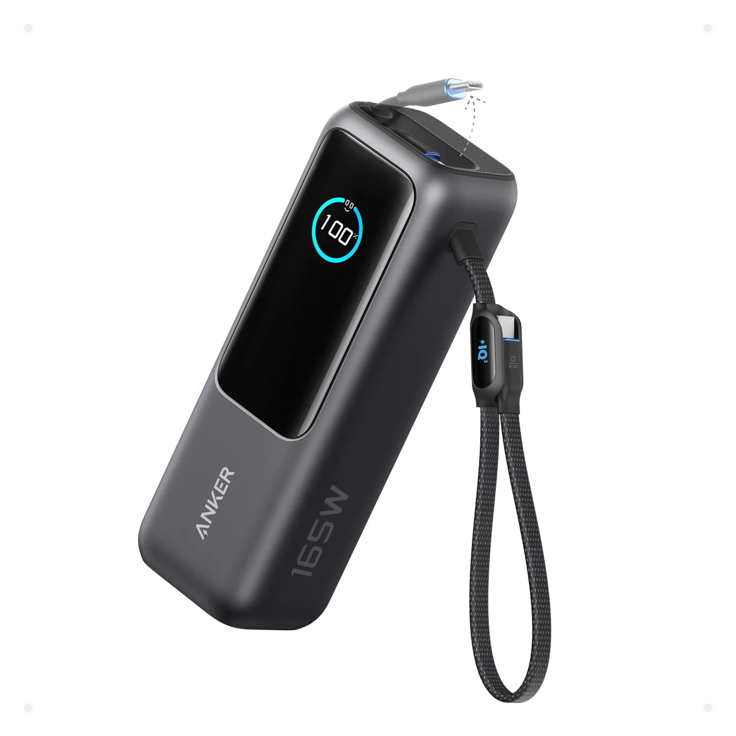 Anker Laptop Power Bank (25K, 165W, Built-In and Retractable Cables)