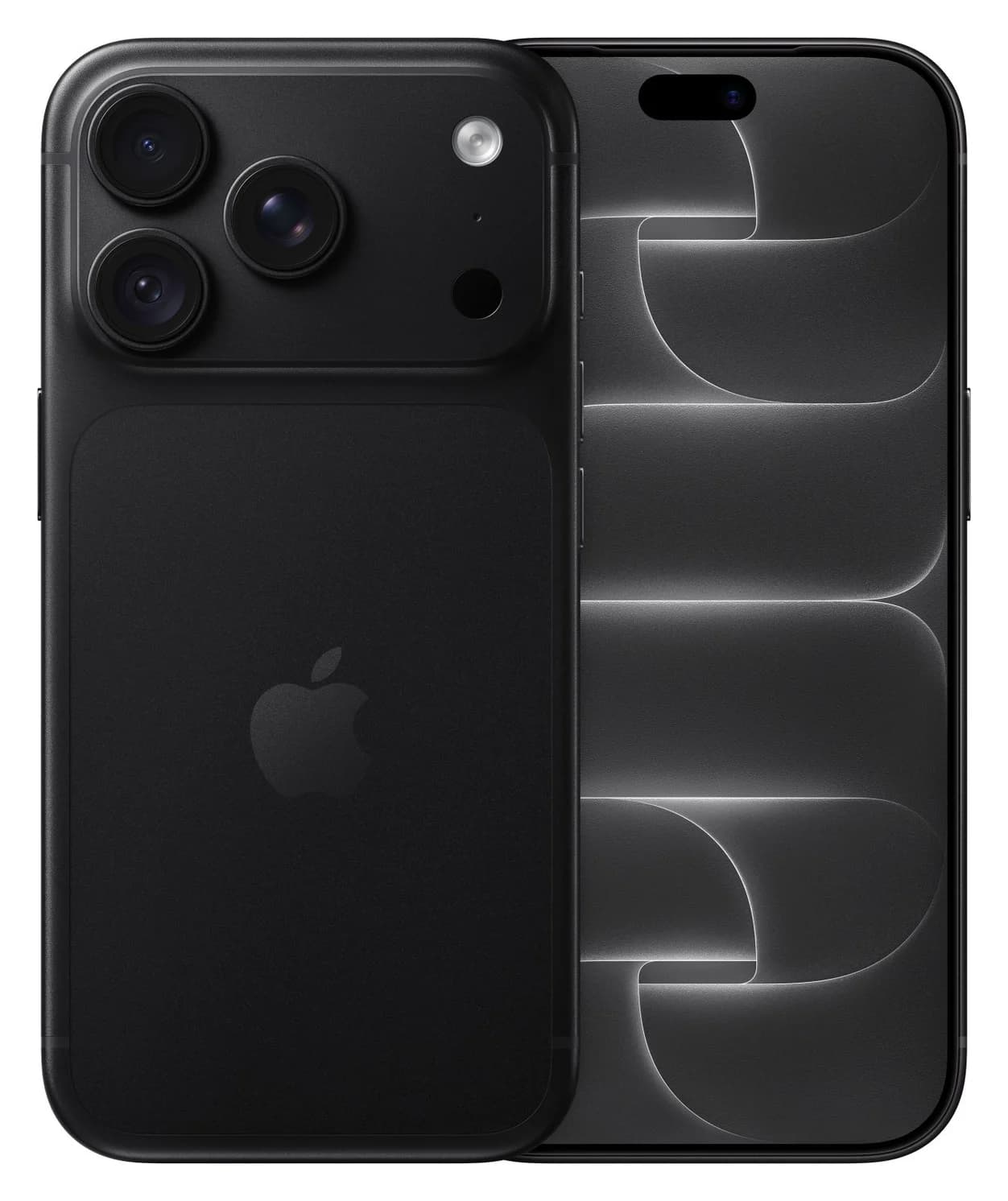 Apple iPhone 18 Pro in Black, back with triple camera plateau beside the front display